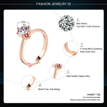 将图片加载到图库查看器,Double Fair 6 Claw 1 Carat Cubic Zirconia Wedding Engagement Rings for Women Solitaire Women's Marriage Ring Jewelry DFR014