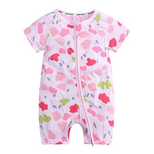 Load image into Gallery viewer, Summer Newborn Fashion Boy and Girls Printed Flower Short-sleeved Romper / jumpsuit For Kids