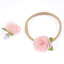 Load image into Gallery viewer, Handamde Flower Headband Hair Clip Set Flexible Rope Hairband Accessories for Mother & Baby