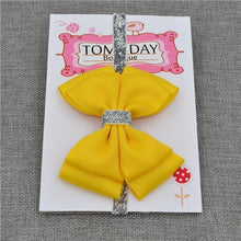 Load image into Gallery viewer, Luxury New Baby Hair Bow Flower Headband Silver Ribbon Hair Band Handmade Hair Accessories Bow for Children
