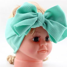 Load image into Gallery viewer, Modern Luxury Newborn Large Bow Cotton Rainbow Print Headwrap Baby Girl Fabric Messy Bow Turban Headband