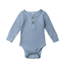 Load image into Gallery viewer, Newborn Infant Baby Girl Boy Ribbed Bodysuit Ruffle Long Sleeve One-Pieces Solid Jumpsuit Outfits For Girls
