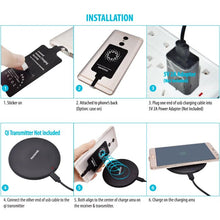 Load image into Gallery viewer, Android Qi Receiver Wireless Charger Adapter TI Solution Fast Charging for Huawei P9 All Micro-USB Type-C Phones