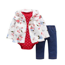 Load image into Gallery viewer, Modern Popular New Set Baby Cotton Long Sleeve Hooded Jacket Pant And Rompers For Newborn Outfits Unisex Clothing