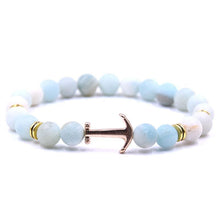 将图片加载到图库查看器,Modern Color Natural Stone Amazing Anchor Elegant Bracelet Nice Arrow White Black Onyx Lava Beads Luxury Bracelets For Women And Men Jewelry