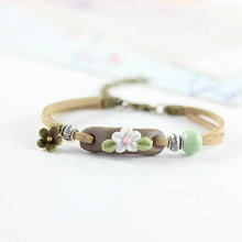 Load image into Gallery viewer, Traditional Boondoggle Hand Woven Colored Glaze Ceramic Bracelets Beads Folk Style Women's Fashion Jewelry Free Shipping #1392