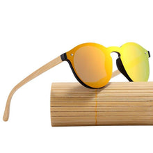 Load image into Gallery viewer, Luxury Sping Hinge Round Sunglasses Bamboo Wood Sunglasses For Men and Women Eyewear With UV400 Protection