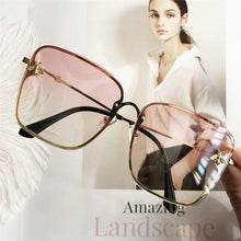 将图片加载到图库查看器,Popular brand Oversize Square Sunglasses For Women and Ladies Luxury Driving Superstar Designer Sunglasses With Shades and Gradient Glasses With UV400 Protection
