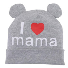 Load image into Gallery viewer, Modern Baby Hat Cute Ear Cotton Girls Cap Scarf Infant Hats Finger love Kids Boys Knitted Cap Winter hat I love mama/pap Cap