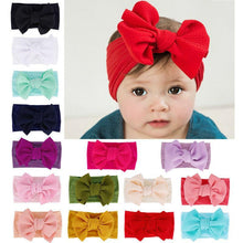将图片加载到图库查看器,Baby Accessories Infant Baby Girl Cute Bow Headband Newborn Solid Headwear Headdress Nylon Elastic Hair Band Bow For Girls