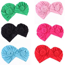 Load image into Gallery viewer, Modern Cotton Hat Handmade Baby Girls Turban Hats Twist Knot Women Caps For Mom And Daughter In Elegant Design