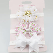 将图片加载到图库查看器,Luxury Modern Handamde 3PCS Set Elastic Flower Headbands for Baby Girls Hair Accessories Baby Girls Bows Nylon Bow For Girls