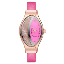 Load image into Gallery viewer, Women Fashion Luxury Watch Leather Strap Women Bracelet Clock Ellipse Rhinestone PU Sport Quartz Watch Wrist Watches For Women and Girls