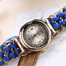 Load image into Gallery viewer, Women Handmade Bracelet Watches Rope Beads Knitting Adjustable Wristwatches Gift For Women and Lady and Girls