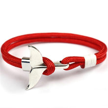 Load image into Gallery viewer, Fashion Whale Tail Bracelets For Men And Women Charm Survival Rope Chain Bracelet Male Wrap Metal Hooks