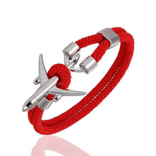Load image into Gallery viewer, Airport Fashion Men Women Airplane Anchor Bracelets Charm Rope Chain Paracord Aviation Life Jewelry Design