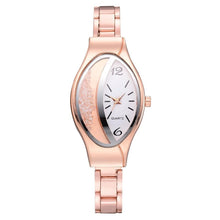 Load image into Gallery viewer, Women Fashion Luxury Watch Leather Strap Women Bracelet Clock Ellipse Rhinestone PU Sport Quartz Watch Wrist Watches For Women and Girls