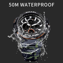 Load image into Gallery viewer, Red Modern Sport Waterproof 50M Men Watches With LED Digital Display In Military Armi Relogio Masculino Style