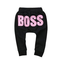 将图片加载到图库查看器,Modern Printed Baby Letter BOSS Pants Cotton Baby Pants / Casual Trousers for Boy and Girl Clothes