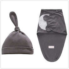 将图片加载到图库查看器,Baby Swaddle Blanket With Cap For Newborn Wrap Cotton Swaddling Bag Baby Envelope Sleep sack Blanket .