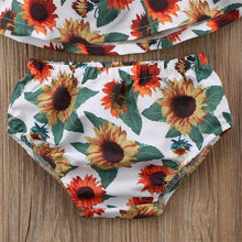 Load image into Gallery viewer, Newborn Baby Girls Outfits with Sunflower Top Dress Bottoms Bow Back Dress For Baby Girls