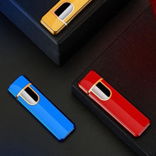 将图片加载到图库查看器,Luxury Modern USB Charging Electronic Lighter Windproof Slim Man Colorful Cigarette Lighter WIth Touch Sensor And Dragon Gravure Excellent for Gift
