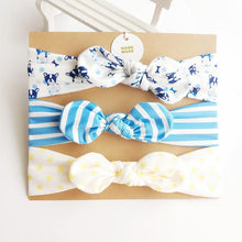 Load image into Gallery viewer, 3PCS Set Baby Headband Girls Hair Accessories Cotton Rabbit Ear Turban Bow Elastic Hairband For Baby Girls