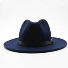 Load image into Gallery viewer, Vintage Winter Autumn Woolen Women Men Belt Buckle Fedora Hat Classic Wide Brim Floppy Hat Retro Warm Top Hat Vintage Cap Women Fedoras Durable Hat
