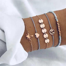 Load image into Gallery viewer, Luxury Modern Gold Crystal Circle Arrow Bracelets Set for Women In Bohemian Pink Opal Adjustable Charm Bracelet Jewelry Style for Women and Ladies