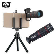 Load image into Gallery viewer, APEXEL 18X Telescope Zoom Mobile Phone Lens Telephoto Macro Camera Lenses Universal Selfie Tripod With Clip For All Smartphone