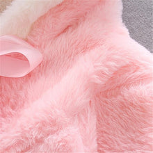 Load image into Gallery viewer, Luxury Modern High Quality Winter Rabbit Ear Warm Fur Coat Cloak Jacket Outerwear for Newborn Baby Girls