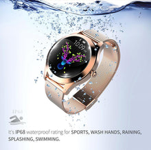将图片加载到图库查看器,STEVVEX IP68 Waterproof Luxury Elegant Smart Watch For Women Lovely Bracelet Heart Rate Monitor Sleep Monitoring Smartwatch Connect