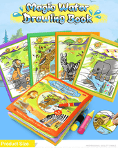 Load image into Gallery viewer, Modern Coloring Magic Water Drawing Book With Pen For Kids and Baby Educational Toy Animals Painting Writing Doodle Cloth Book Kids Drawing Board