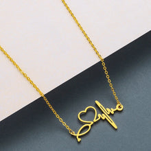 Load image into Gallery viewer, Todorova Stainless Steel Stethoscope Heartbeat Necklace Women Love Heart Necklaces & Pendants Medical Nurse Doctor Lover Gifts