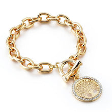 将图片加载到图库查看器,Modern New Fashion Elegant Chain Medalon Bracelet Amazing Luxury Classic Bracelet Women's Gold Bracelets Vintage Tree Of Life