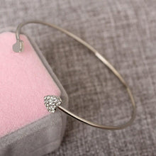 Load image into Gallery viewer, Women Silver Color Rose Gold Bracelet for Female Crystal Heart Charm Bracelet For Women Bridal Wedding Fine Luxury Jewelry Gift