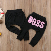 将图片加载到图库查看器,Modern Printed Baby Letter BOSS Pants Cotton Baby Pants / Casual Trousers for Boy and Girl Clothes