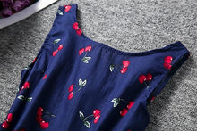 将图片加载到图库查看器,Luxury Modern Summer Girl Dress Children Kids Cherry Dress V-Back Dress Baby Cotton Kids Vest halter dress For Girls