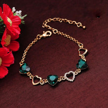 将图片加载到图库查看器,Elegant Luxury Diamond Romantic Heart Bracelets for Women Gold Color Crystal Charm Bracelets Bangles Fashion Jewelry Bracelet Style