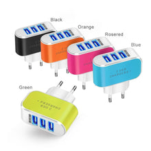 Load image into Gallery viewer, 3 Ports USB Charger 5V 2A USB Wall Power Adapter EU Charger Quick Charging Ideal Phone Charger