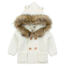 Load image into Gallery viewer, Modern Winter Warm Knit Cardigan Long Sleeve Hooded Sweaters for Newborn Infant Jacket And Coat Combination Clotes