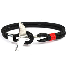 Load image into Gallery viewer, Fashion Whale Tail Bracelets For Men And Women Charm Survival Rope Chain Bracelet Male Wrap Metal Hooks