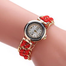 Load image into Gallery viewer, Women Handmade Bracelet Watches Rope Beads Knitting Adjustable Wristwatches Gift For Women and Lady and Girls