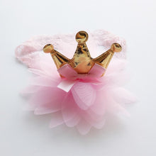 将图片加载到图库查看器,New Pink And Beige Crown Flowers Hairbands Girls Headbands Elastic Hair Band Kids Hair Accessories For Baby Girls