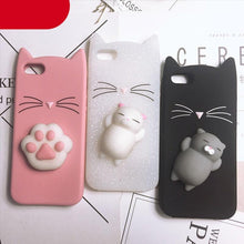 Load image into Gallery viewer, Cat Soft Silicone Mobile Phone Case Back Cover 3D Cute Bear Seal Phone Case For iPhone 6 6S 7 8 Plus X Case Cartoon Cat Ear Silicone Case For iPhone5S SE 8 Plus