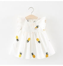 Load image into Gallery viewer, Summer Baby Frill Sleeve Newborn Infant Dresses Cotton Pineapple Sleeveless Toddler Dresses For Girls