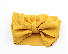 Load image into Gallery viewer, Adjustable Big Bow Headwrap Top Knot Headbands Over Sized Bow Hair Turban for Newborn Girl