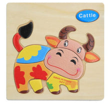 Load image into Gallery viewer, 3D Wooden Children Interesting Puzzle Toys With Animals and Cars Exellent Puzzles Intelligence Kids Early Educational Toys For Children