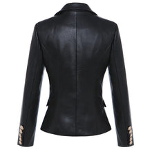 Load image into Gallery viewer, HIGH STREET Newest Baroque Fashion 2023 Designer Blazer Jacket Women's Lion Metal Buttons Faux Leather Blazer Outer Coat