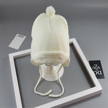 Load image into Gallery viewer, Cute Big Hair Ball Cap For Baby Cotton Knitted Caps for Girls/Boys Warm Woolen Hood Caps Toddler Hats For Winter